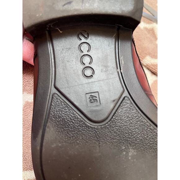 ECCO Men's Size 45 (US 11) Brown Lace Up Shock Point Leather Derby Shoes - Picture 2 of 9